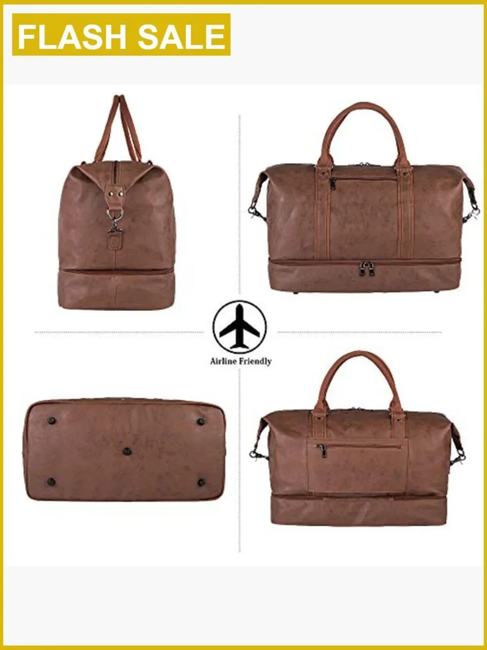 Weekender Overnight Bag Travel Duffel with Shoe Pouch Carry On